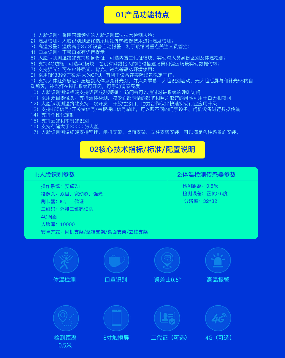 智能人臉識(shí)別測(cè)溫系統(tǒng)方案